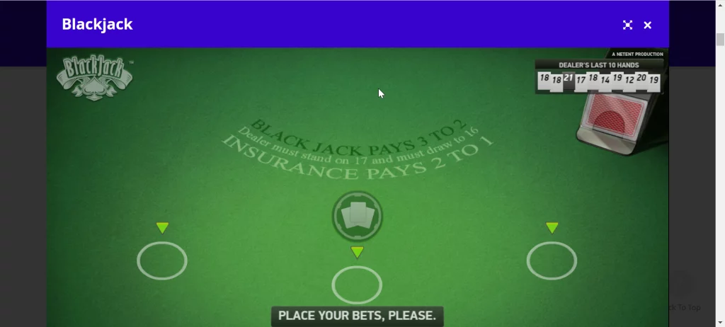 Free Blackjack games on casino.org