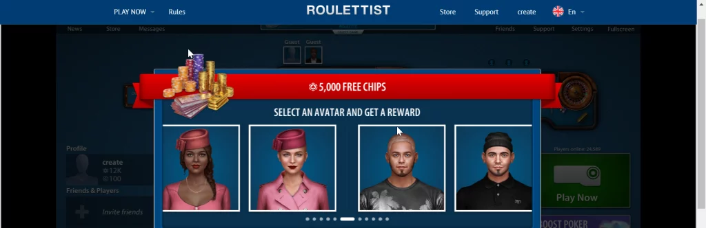 Roulette free chips
