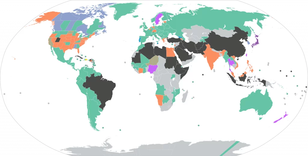 Gambling age around world